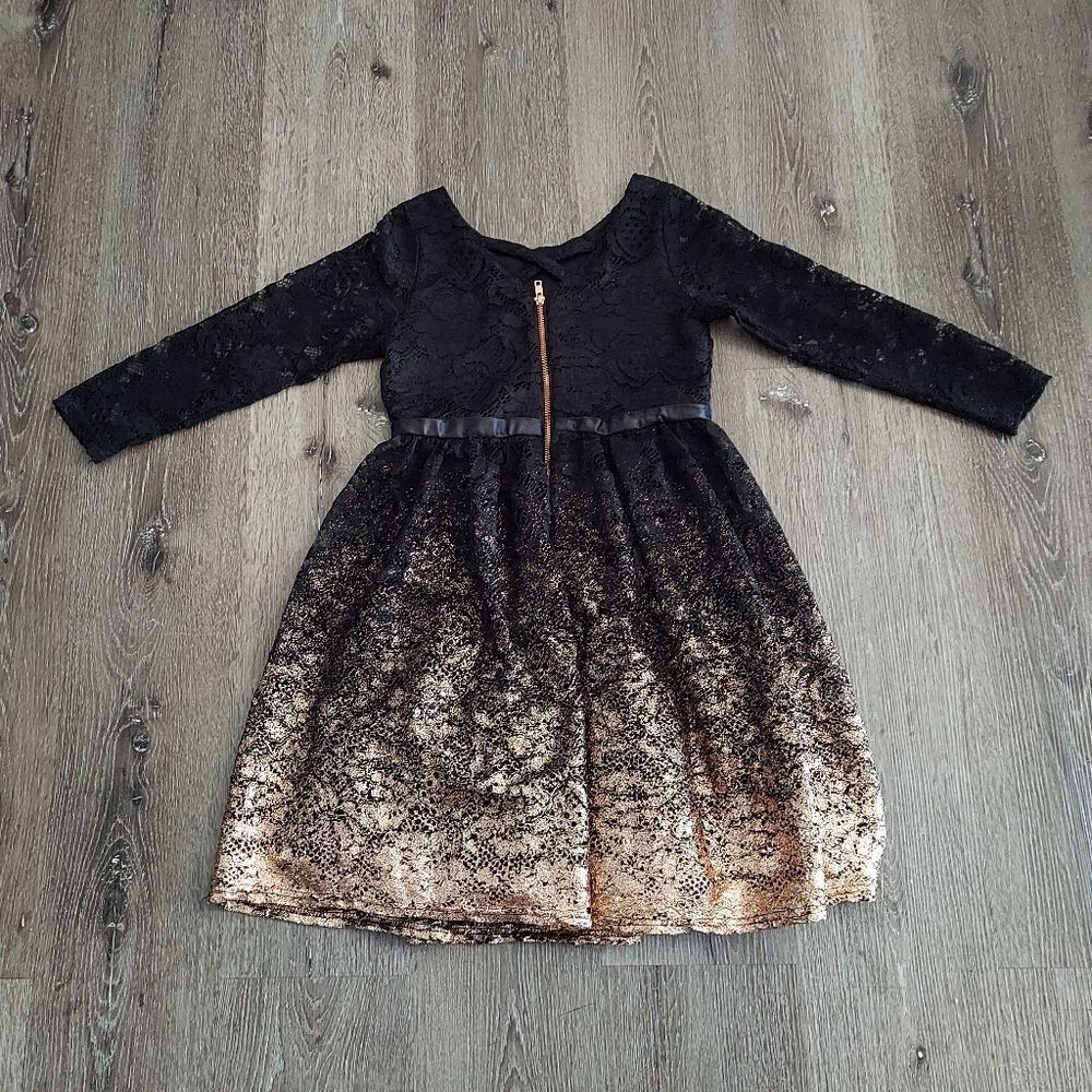 BLUSH by US ANGELS CECILIA FOIL LACE GIRLS DRESS - Picture 5 of 10